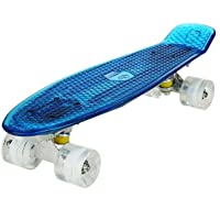 WeSkate Cruiser - Monopatín completo Mini Skateboard de 55 cm- Penny Board con ruedas LED de poliuretano- rodamientos…